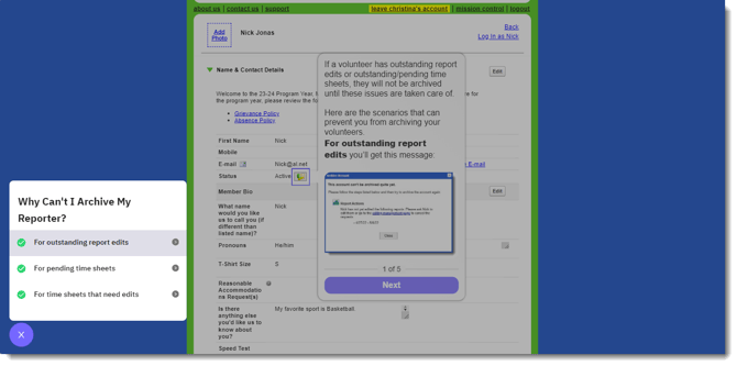 why can't I archive my reporter?