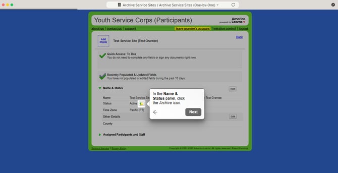 Archive Service Sites