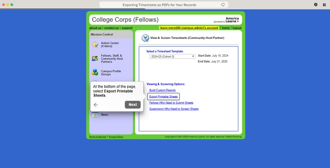 Exporting Timesheets as PDFs for Your Records