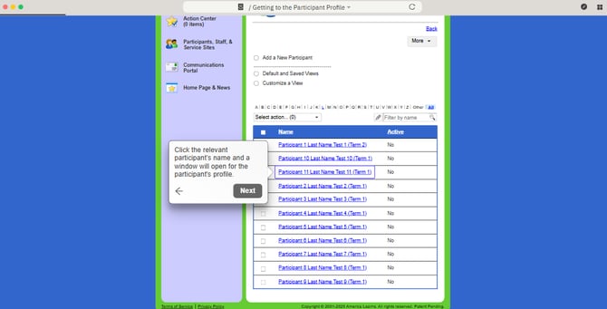 Update Participant Profiles (One-by-One)