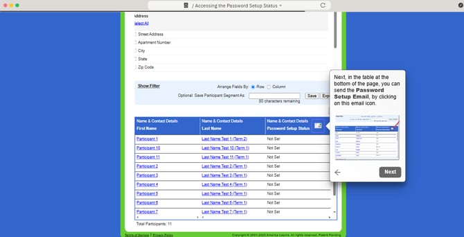 Send (or Resend) the Participant Welcome Email