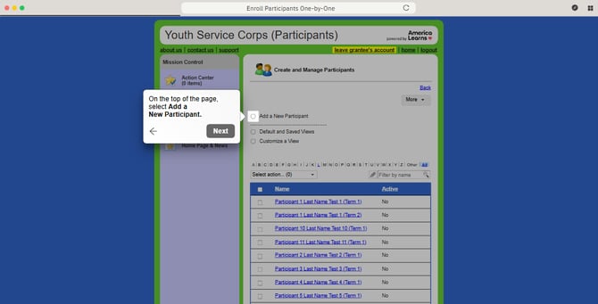 Enroll Participants One-by-One